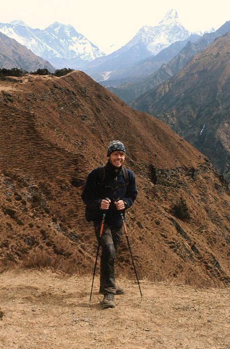 Im Hintergrund: Mt. Everest, Lhotse, Ama Dablam