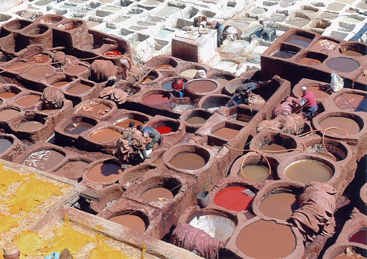 Leder-Gerberei und F&auml;rberei in Fes
