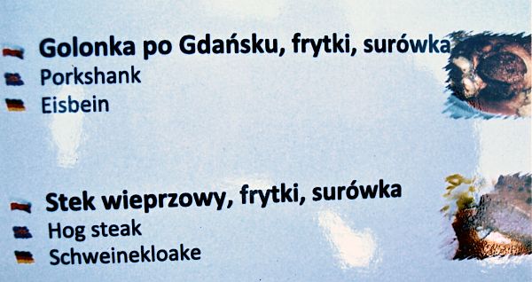 Internationale Speisekarte